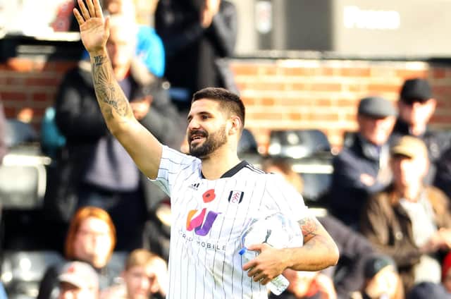 Aleksander Mitrovic celebrates his hat-trick for Fulham against West Brom at the weekend. Photo: Andrew Redington/Getty Images.