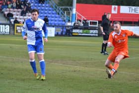 Liam Hook scored the winning goal for Yaxley at Lowestoft Town.