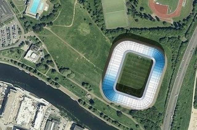 A projection of Peterborough United's new stadium.