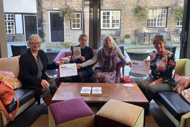 Jenny Blount - Oundle and District Care Charity , Dorota Metselaar- Talbot Hotel ( Deputy GM), Anna Fernyhough- The Book author and Liz Holland- Oundle Volunteer Action Charity
