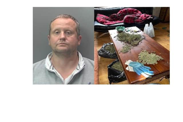 Sean Riley and some of the drugs found