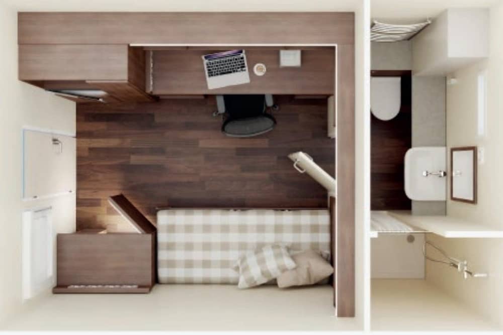 Inside one of the bespoke cabins.