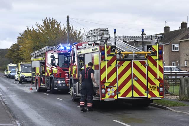 Emergency services at the property at Marholm. EMN-211111-134807009