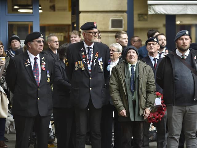 Remembrance Sunday parade and service  at  the War memorial Bridge Street EMN-211114-133202009