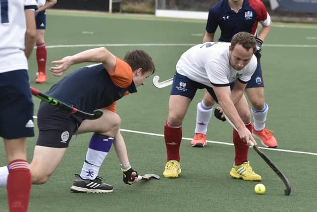 Action from City of Peterborough 2nds (white) 1, Cambridge City 2nds 2. Photo: David Lowndes.
