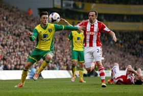 Matthew Etherington (right) in action for Stoke City at Norwich City. Photo: Chris Radburn/PA Wire.