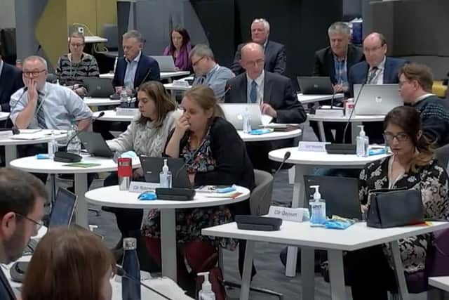A recent Peterborough City Council meeting at Sand Martin House.