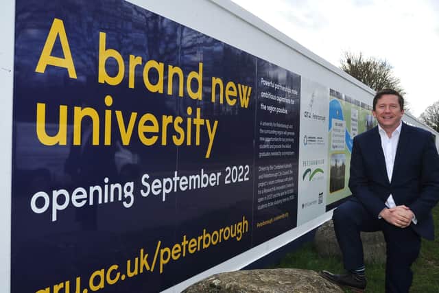 Professor Ross Renton, Principal of ARU Peterborough at the site of the new university at Bishop's Road. EMN-211203-183203009