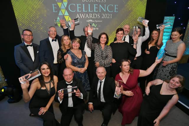 Peterborough Telegraph Business Excellence Awards 2021. Winners group EMN-211120-003554009