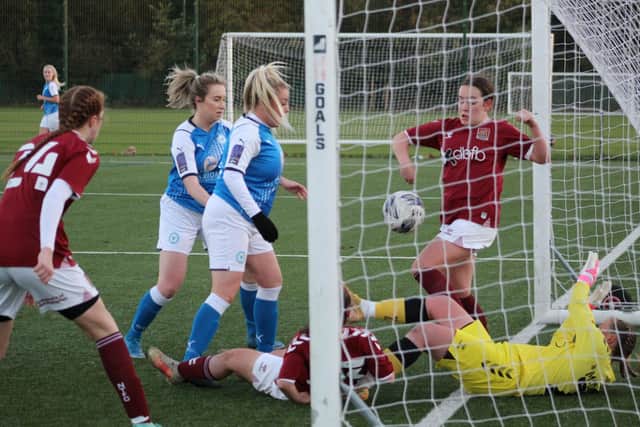 Action from Posh Women v Northampton Town Development. Photo: Gary Reed.