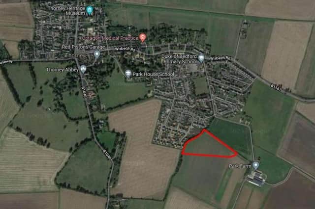 The site of the proposed new homes in Thorney.