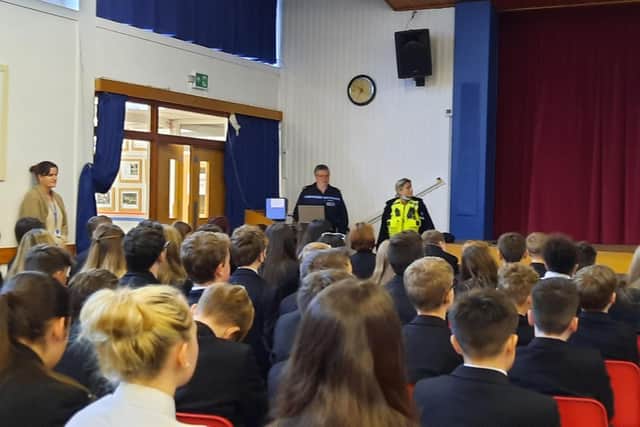 Police have been carrying out visits to schools to warn of the dangers of carrying weapons.