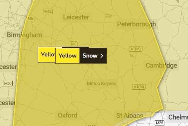 he Met Office has warned of strong winds and possible snow showers.