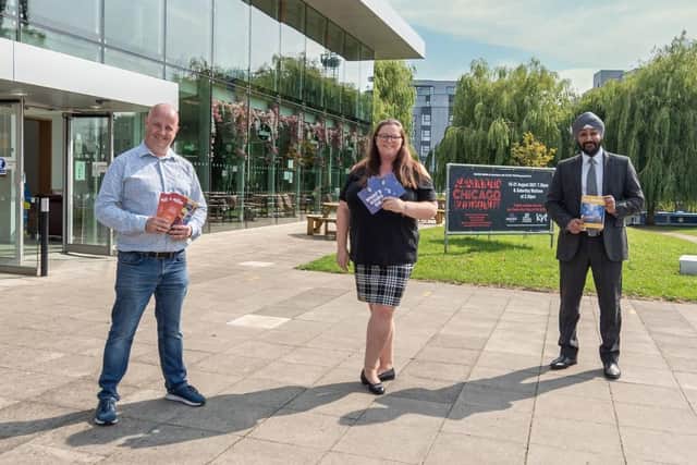 Richie Doogan-Ross, The New Theatre, Penny Hansen, The Cresset and Jag Singh,  The Key Theatre, pictured outside the Key Theatre earlier this year.