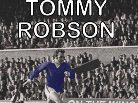 The front cover of 'Tommy Robson on the Wing'