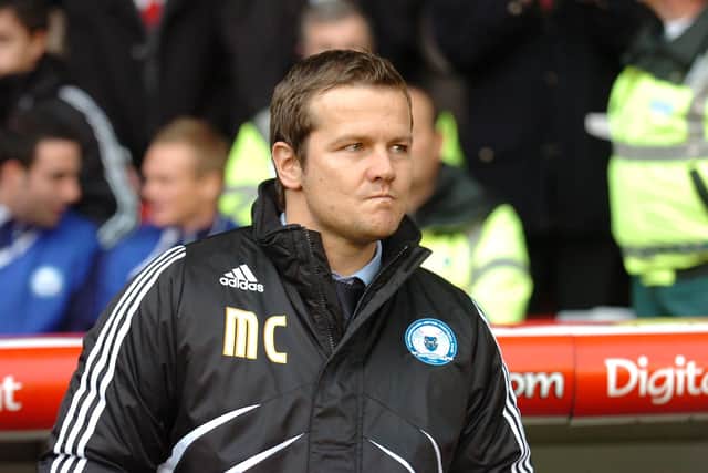 Mark Cooper at his first Posh match as manager in 2009.
