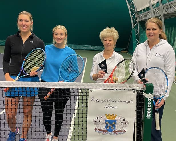 Ladies Doubles finalists, from left, Holly Eccles, Bex Wycherley, Nicky Keir and Suzanne Digby.