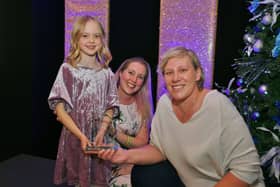 Pride in Peterborough Awards 2021.  Young Hero Award winner Poppy Maxwell with sponsor  Rachel Nicholls EMN-210712-235137009