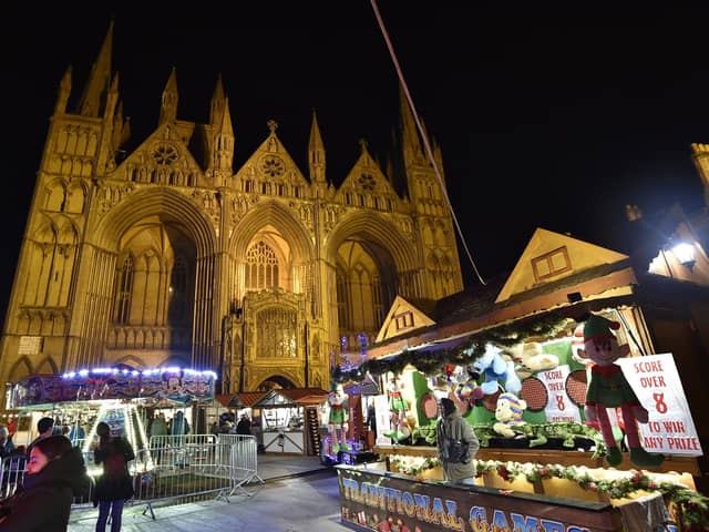 Christmas market at the Peterborough Cathedral in 2019.
