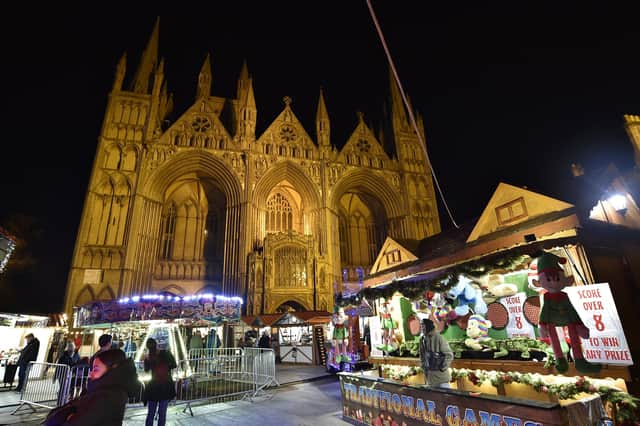 Christmas market at the Peterborough Cathedral in 2019.