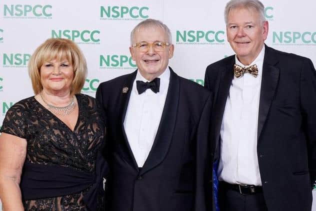 Christopher Biggins is pictured with event organiser Carol Collier and PBSG Chairman Chris Collier MBE.
