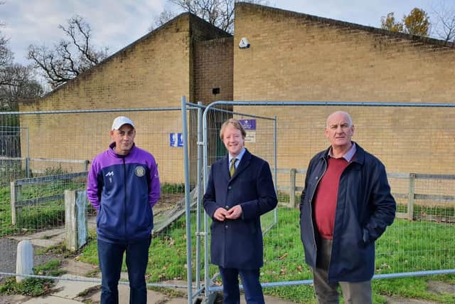 Stuart Cave, MP Paul Bristow and Cllr Nigel Simons committed to repairing the facility.