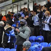 Posh fans back at the Weston Homes Stadium for the first time since lockdown in December.