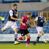 Mark Beevers challenged Posh's Conor Washington while playing for Millwall in 2015.
