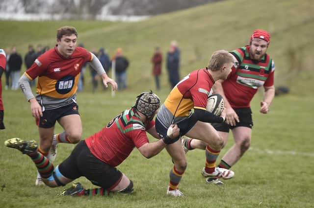 Action from Peterborough RUFC v Dronfield. Photo: David Lowndes.