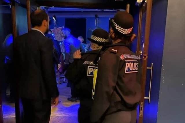 Police posted this image on social media of officers visiting a club in Cambridgeshire at the weekend.