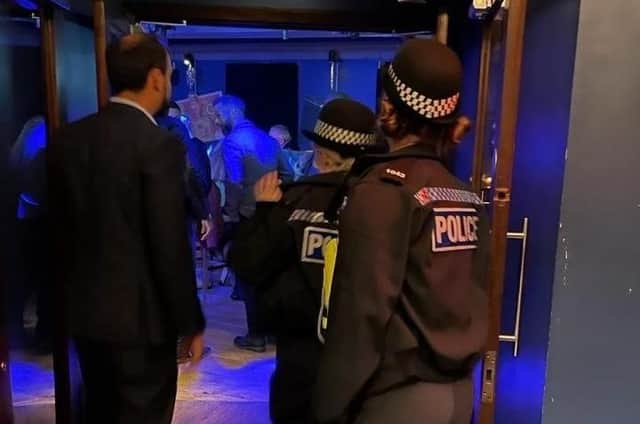 Police posted this image on social media of officers visiting a club in Cambridgeshire at the weekend.
