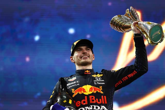 Max Verstappen celebrates his deserved Formula One Drivers Championship. Photo: Mark Thompson/Getty Images.
