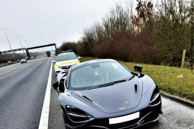 The McLaren pulled over by police