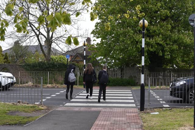 The pedestrian crossing near Aldi on Whittlesey Road, Stanground.