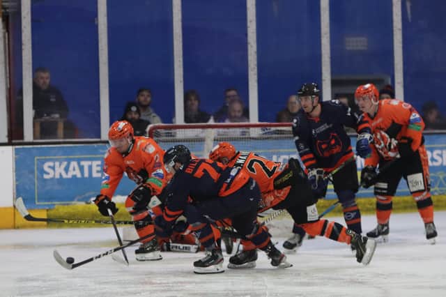 Action from Phantoms v Telford at Planet Ice. Photo: Kevin Bennett.