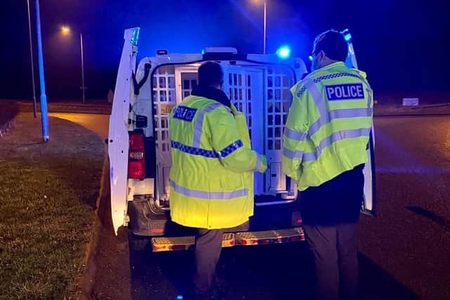 Cambridgeshire Police officers during their drink-driving campaign in December.
