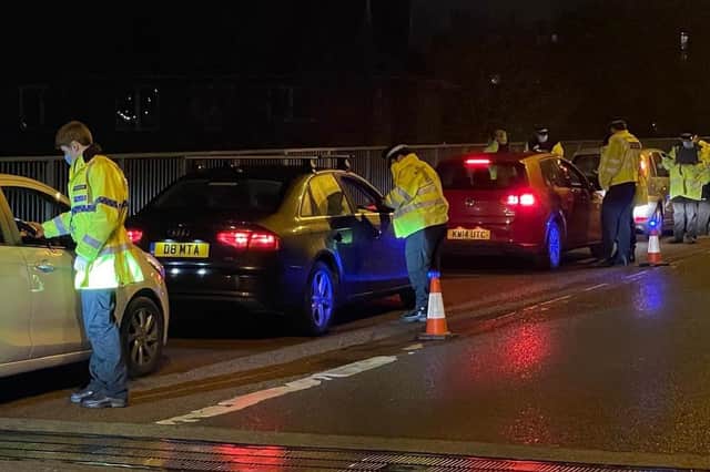Cambridgeshire Police officers during their drink-driving campaign in December.