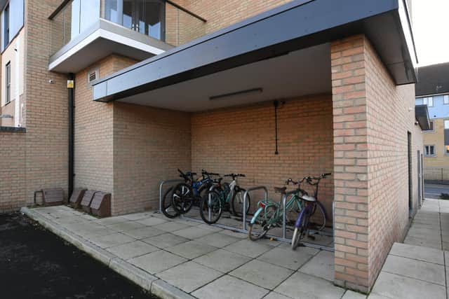 Community bike shelter behind Eagle Way, Hampton.