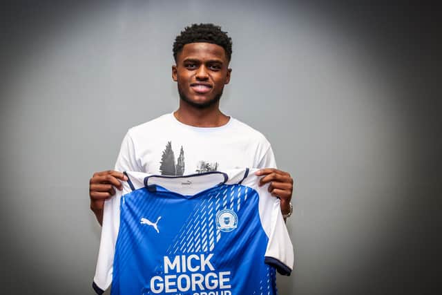 Bali Mumba after signing for Posh. Photo: Joe Dent/theposh.com.