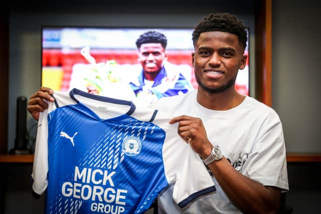 Bali Mumba after signing for Posh. Photo: Joe Dent/theposh.com.