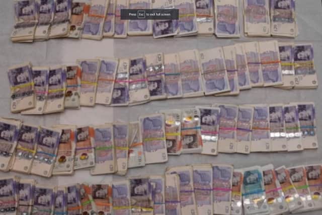 Money seized as part of the operation.