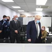 Prime Minister Boris Johnson visiting the Peterborough Telegraph EMN-220601-185617009