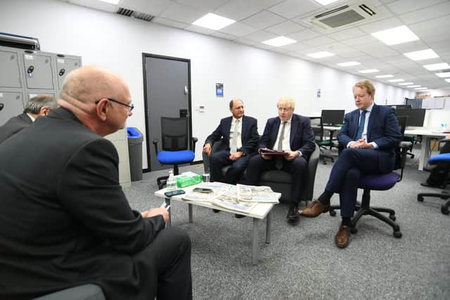 Prime Minister Boris Johnson was interviewed by Business editor Paul Grinnell and editor Mark Edwards during his visit to the Peterborough Teleghraph's office. He was accompanied by MPs Shailesh Vara and Paul Bristow.