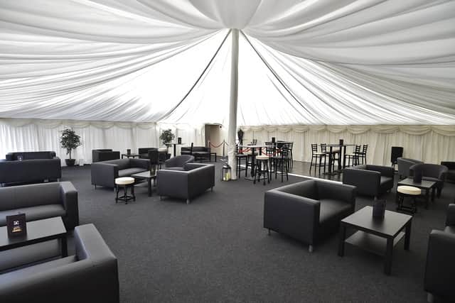 Interiors of the marquee at Golden Pheasant at Etton. EMN-200917-145302009