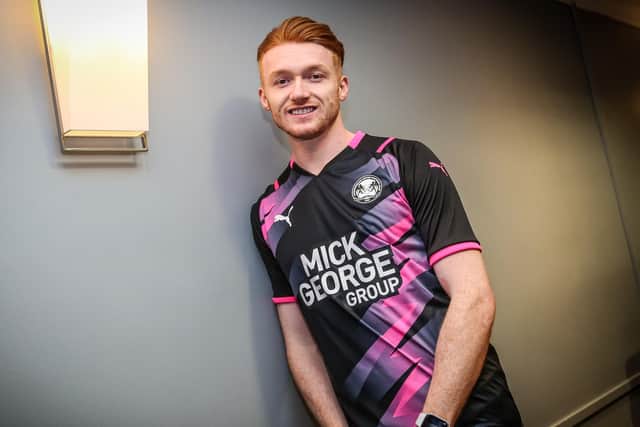 Callum Morton after signing for Posh. Photo: Joe Dent/theposh.com.