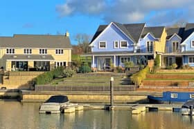Four bedroom semi-detached house (blue colour) for sale at Waters Edge, Wansford