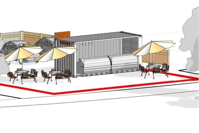 A projection of what the kiosk would look like.