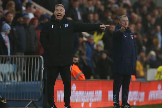 Posh boss Darren Ferguson on the touchline during the defeat to Coventry at the weekend. Photo: Joe Dent/theposh.com.