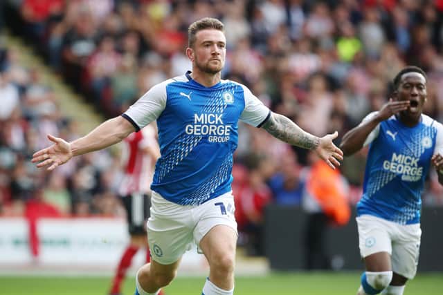 Jack Marriott celebrates his goal for Posh against Sheffield United earlier this season. Photo: Joe Dent/theposh.com.