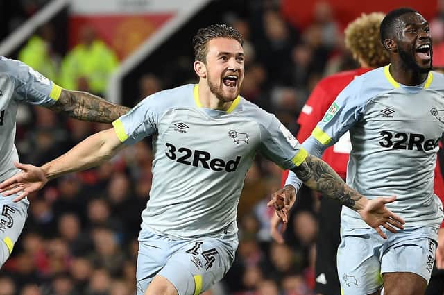 Jack Marriott once scored for Derby against West Brom at the Hawthorns. Photo: Paul Ellis Getty Images.